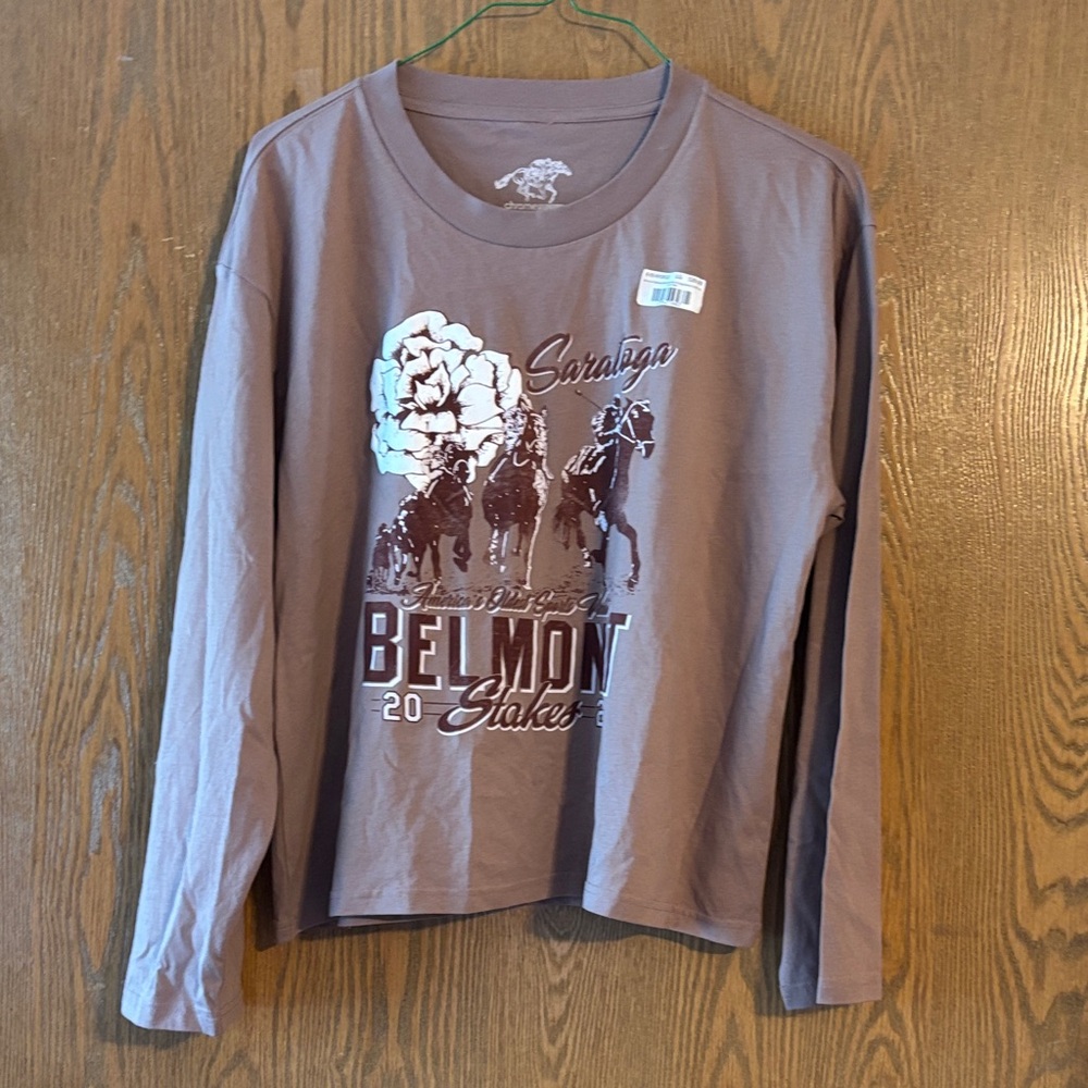 Chrome studio Belmont Stakes Long Sleeve Shirt Size L